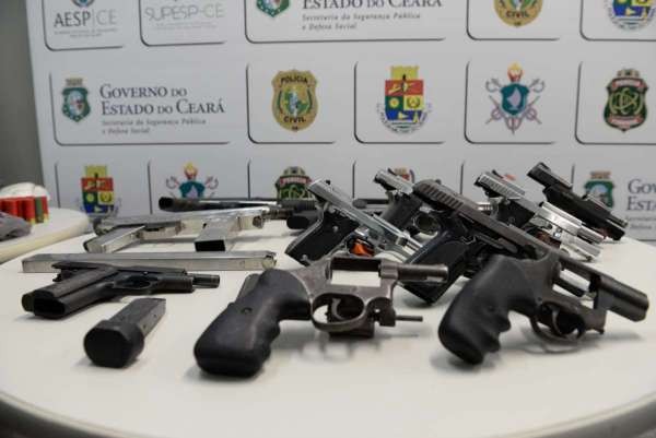 Apreensões de armas de fogo realizadas pelas Forças de Segurança do Ceará crescem 39,6% em fevereiro de 2022