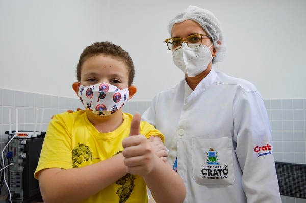 Crato aplica segunda dose da Coronavac infantil dias 21 e 22