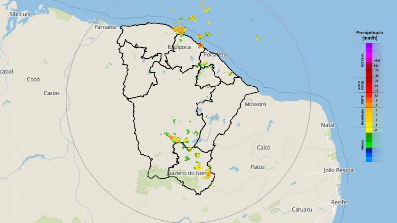 Terça-feira começa com chuva em parte do Ceará