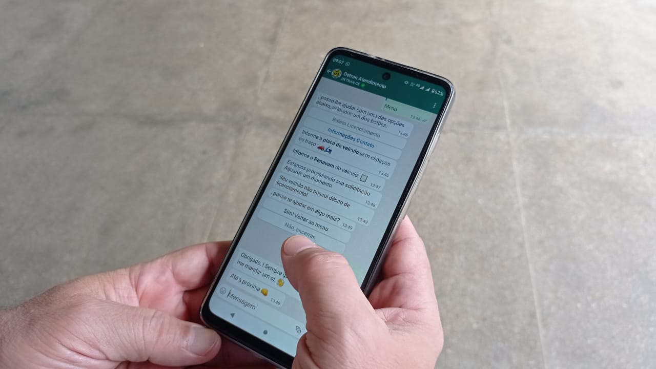 Detran-CE disponibiliza boleto de licenciamento através do WhatsApp