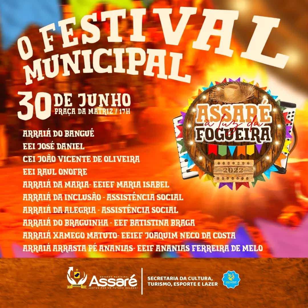Assaré promove Festival Municipal e Regional de Quadrilhas, próximo dia 30