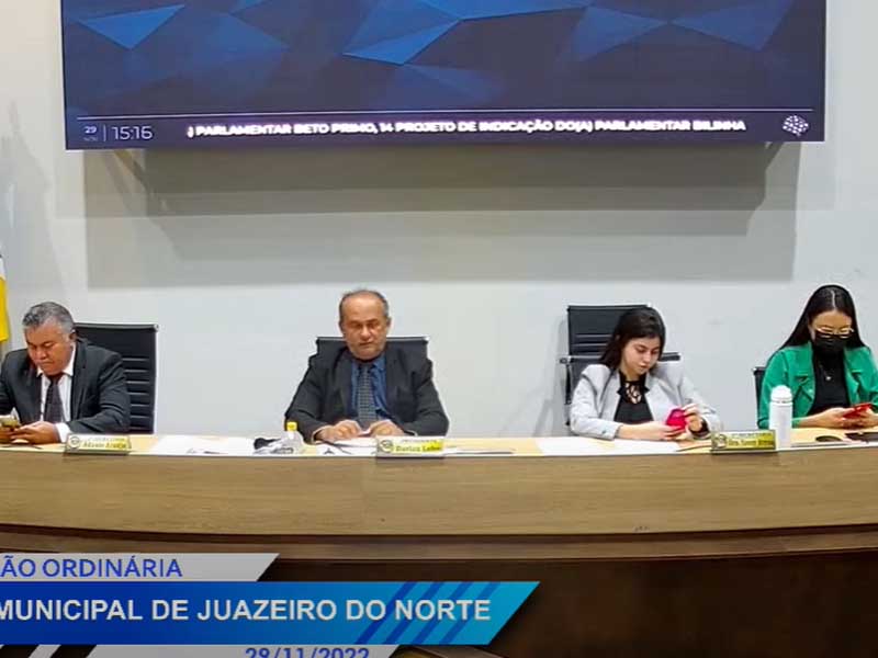 Ao vivo: veja a sessão da Câmara de Juazeiro do Norte