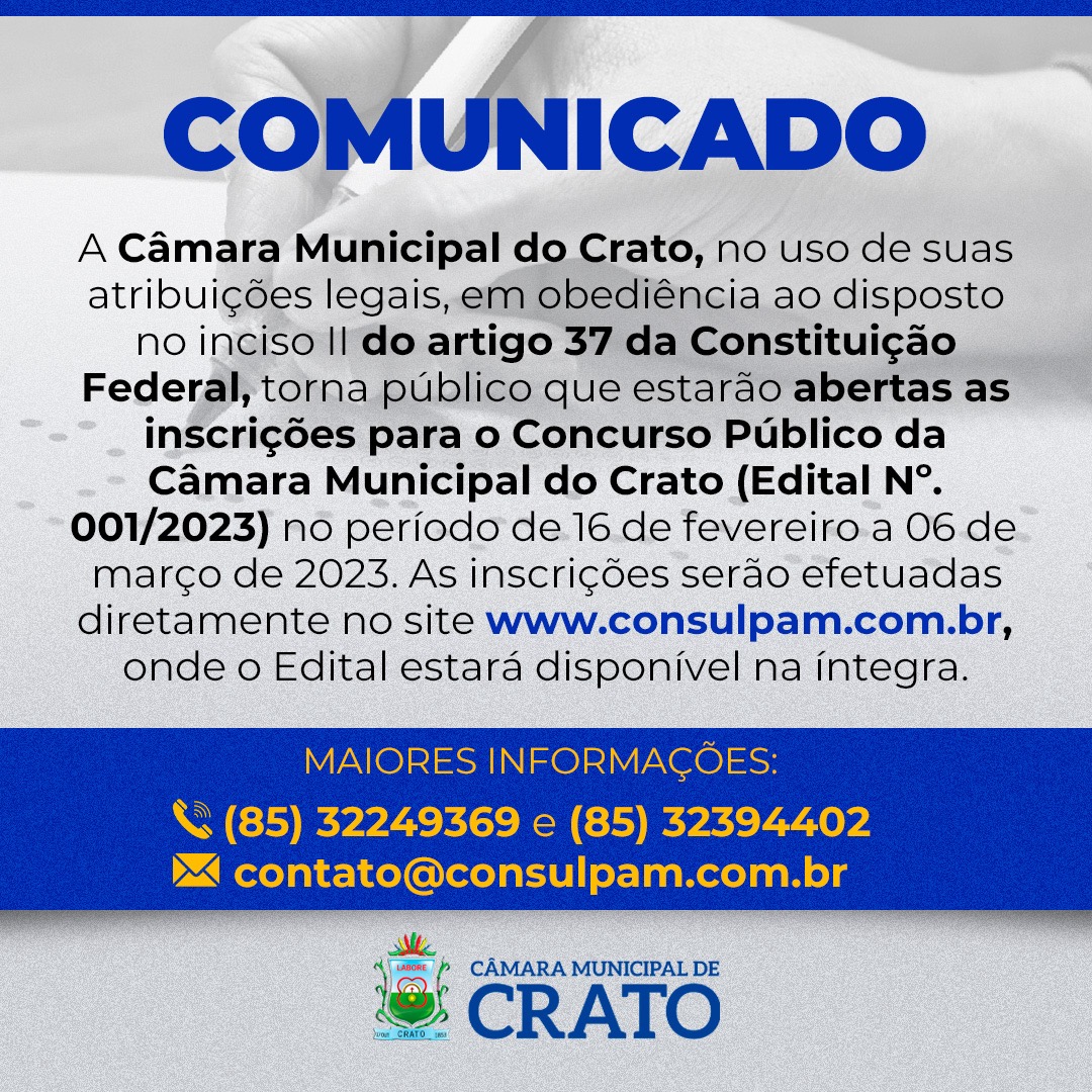 Concurso Público na Câmara Municipal do Crato