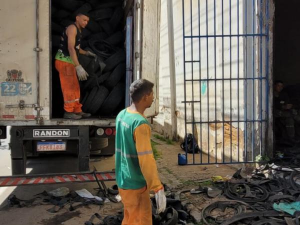 Em 4 meses, mais de 100 toneladas de pneus inservíveis foram recolhidas em Juazeiro do Norte