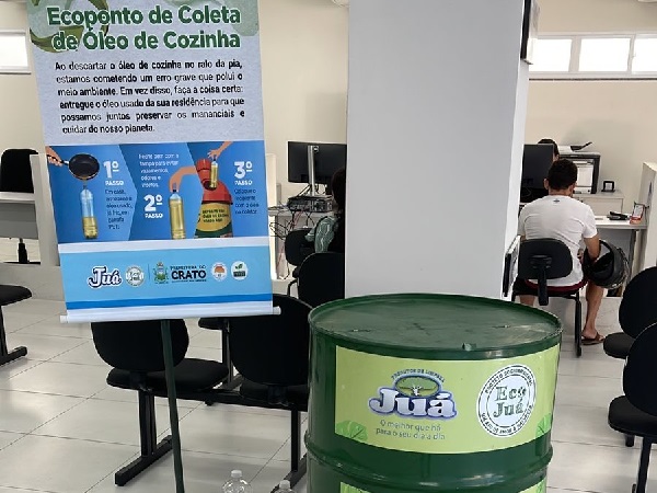 Prefeitura do Crato lança primeiro ecoponto de coleta de óleo de cozinha usado