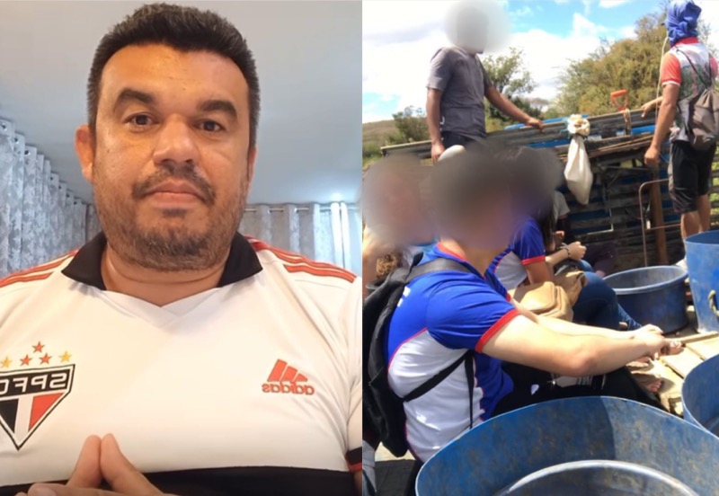 Araripe: secretário admite que alunos pegaram carona em pau de arara após ônibus escolar “dar o prego”