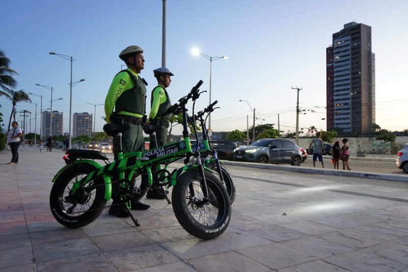 Polícia Militar começa a testar bicicletas elétricas para patrulhamento no Ceará