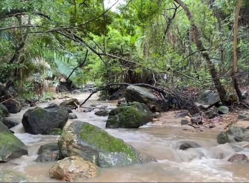 Vídeo: após chuvas, Cascata do Crato transborda e motoristas arriscam passagem pela estrada