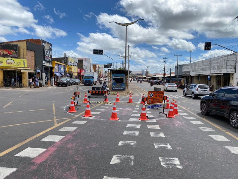 AO VIVO: Demutran de Juazeiro do Norte realiza testes para instalação de nova rotatória no bairro Pirajá