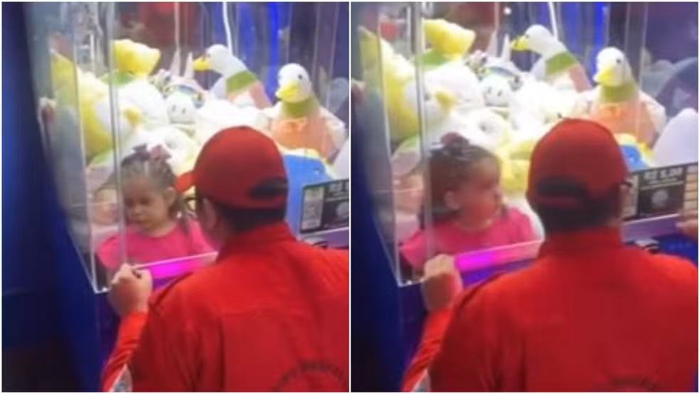 Menina de 3 anos fica presa em máquina de ursos de pelúcias em Fortaleza