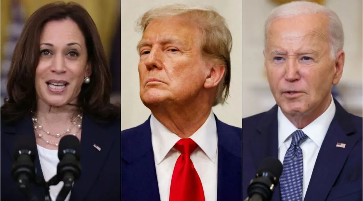 Eleições nos EUA: pesquisa indica Kamala Harris à frente de Trump; Biden empata com ex-presidente