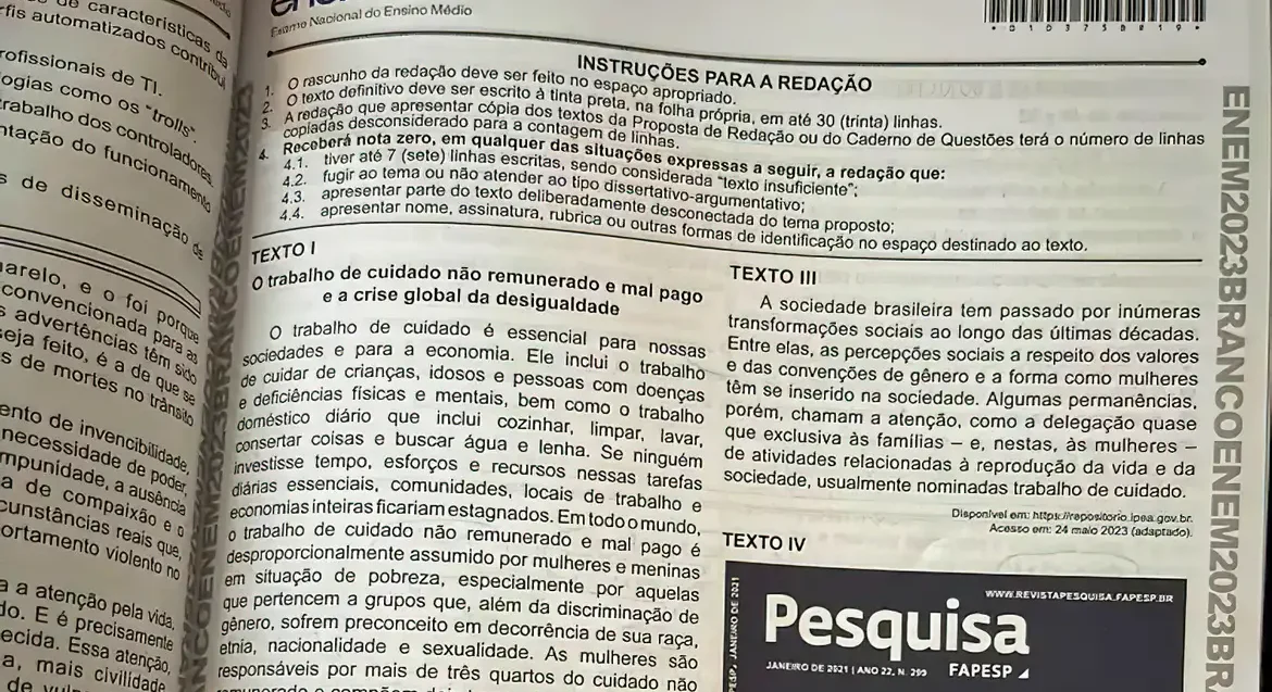 Cartilha de redação do Enem é divulgada; confira