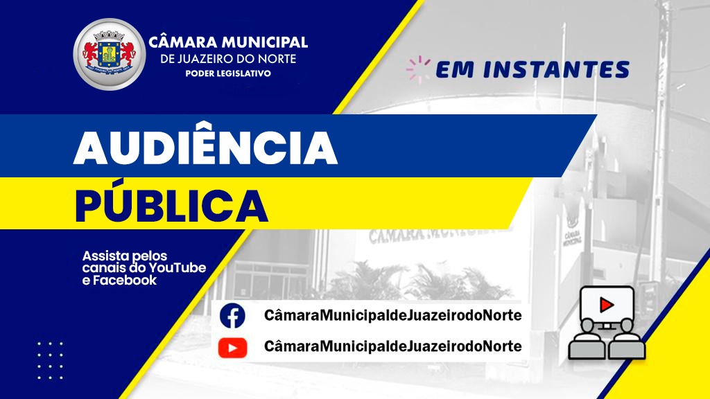 Assista ao vivo a mais uma sessão ordinária da câmara municipal de Juazeiro do Norte