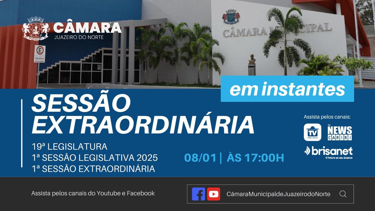 Ao vivo: assista a sessão da Câmara de Vereadores de Juazeiro do Norte