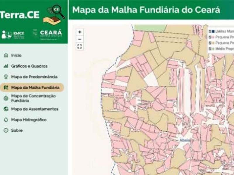 Governo do Ceará lança a plataforma Terra.Ce, que torna pública a malha fundiária do Estado