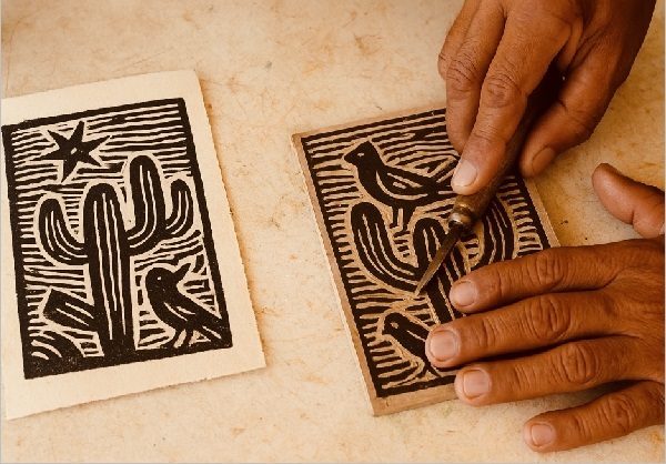 Biblioteca Pública do Crato promove oficina de xilogravura
