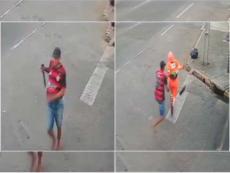 Vídeo: Gari é assaltada enquanto trabalhava em Juazeiro do Norte
