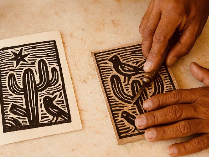 Redescobrindo tradições: Biblioteca Pública do Crato promove oficina de xilogravura