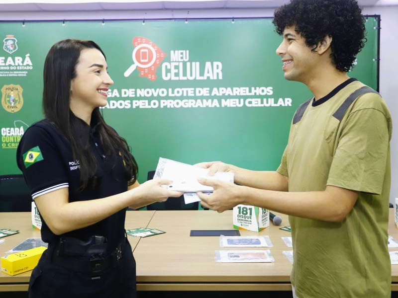 10.500 aparelhos já foram recuperados pelas Forças de Segurança do Ceará pelo programa Meu Celular
