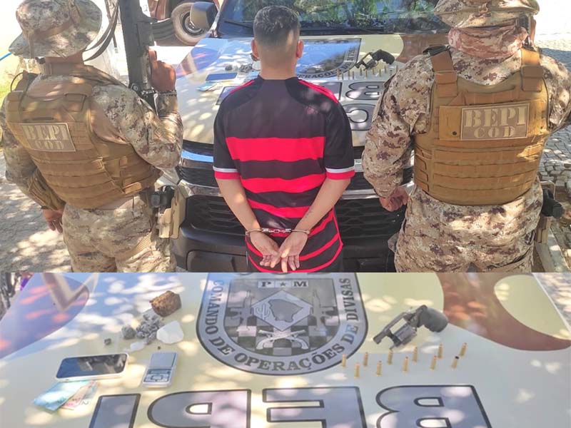 Homem é preso por tráfico de drogas e posse ilegal de arma em Assaré