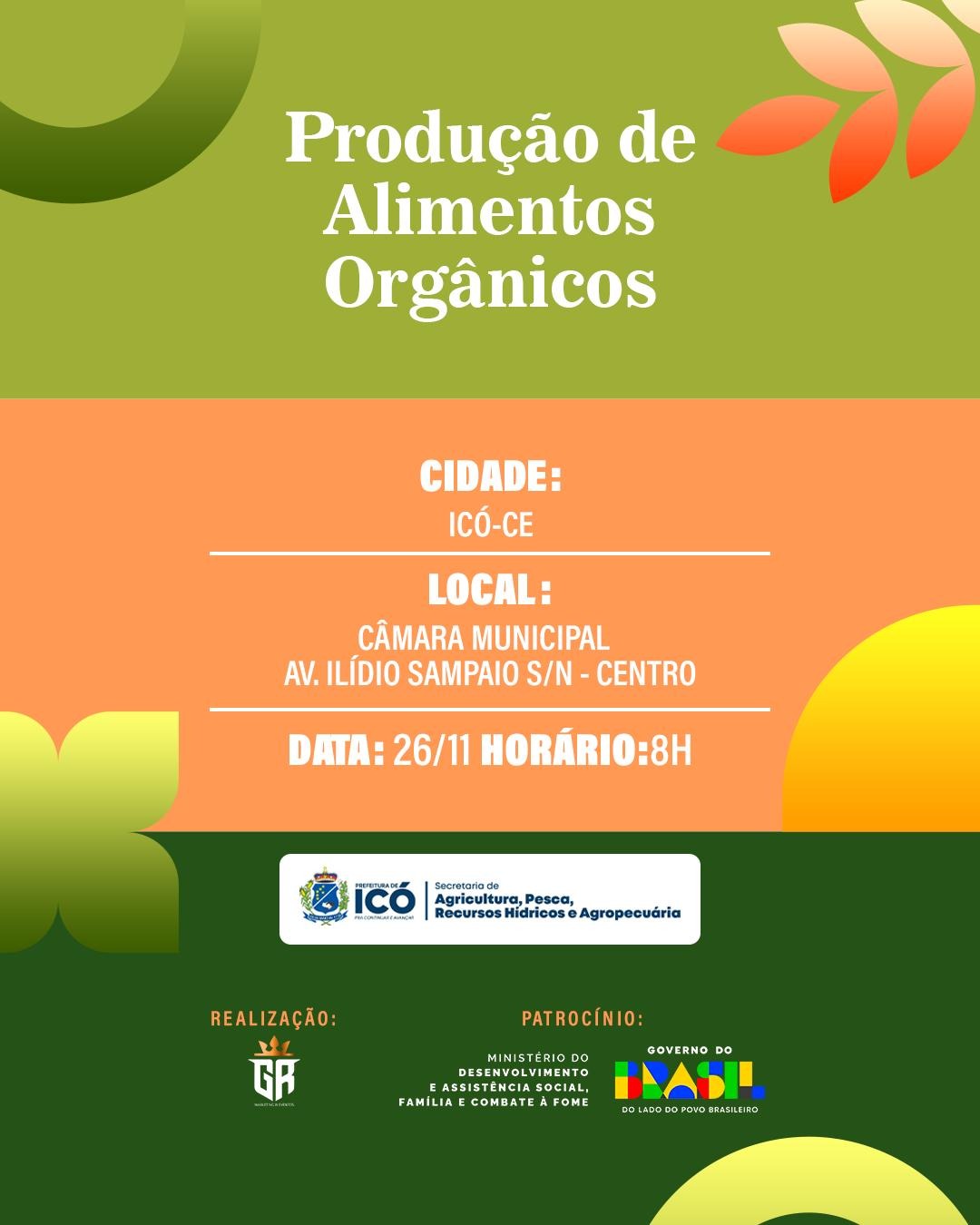 Icó recebe oficina sobre produção de alimentos orgânicos com apoio do Governo Federal