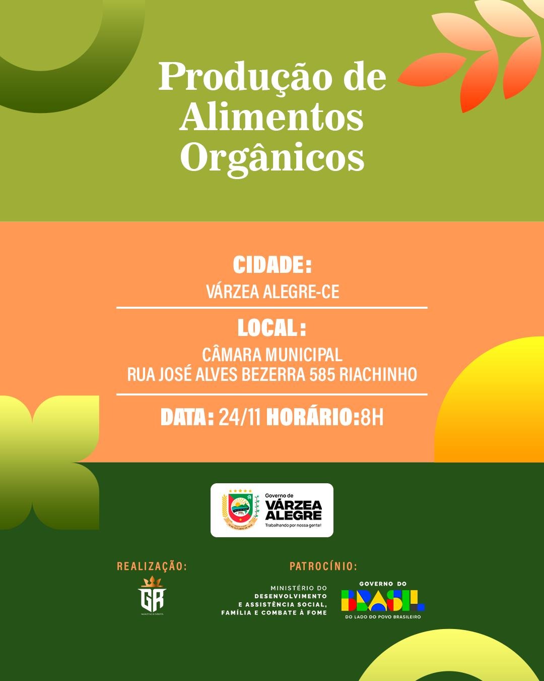 Várzea Alegre recebe oficina sobre produção de alimentos orgânicos com apoio do Governo Federal
