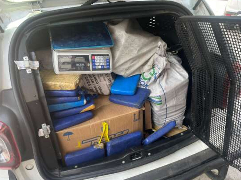 No Ceará, PM apreende mais de 144 kg de maconha e prende suspeito durante ação policial