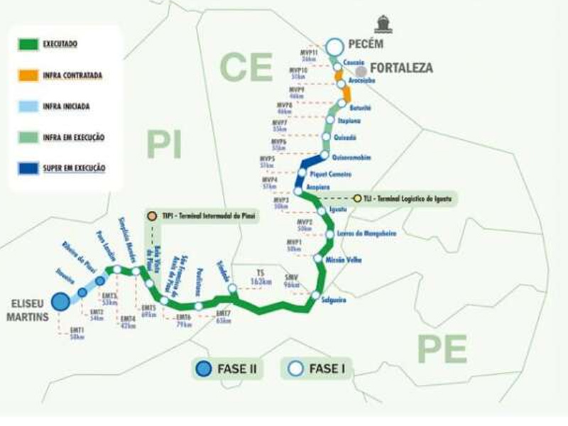 Transnordestina passa a ter 100% das obras autorizadas no Ceará com aval para os lotes 9 e 10