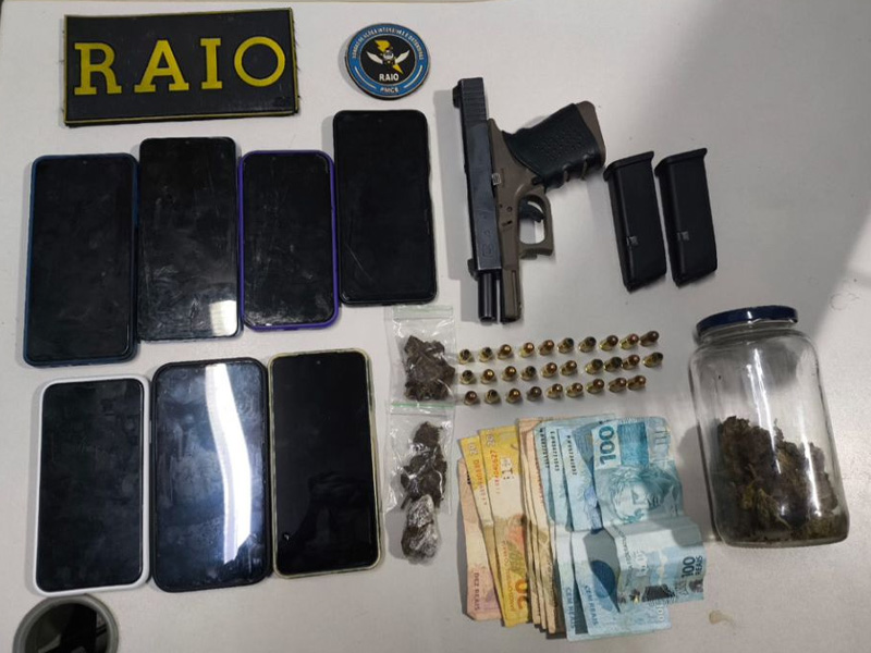 Homem é preso com pistola Glock e drogas após perseguição do Batalhão BPRAIO em Juazeiro do Norte