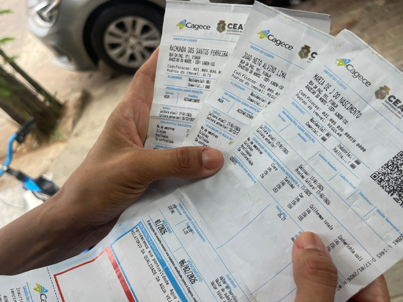 Vídeo: famílias do bairro pirajá denuncia aumento nas contas de água de até R$ 888 e contas duplicadas enviadas pela cagece a imóveis