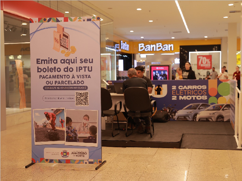 Posto de atendimento do IPTU no Cariri Shopping registra mais de 1,9 mil atendimentos em Juazeiro do Norte