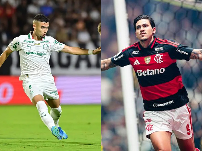Palmeiras vence Bragantino e segue líder; Flamengo goleia o Atlético-MG