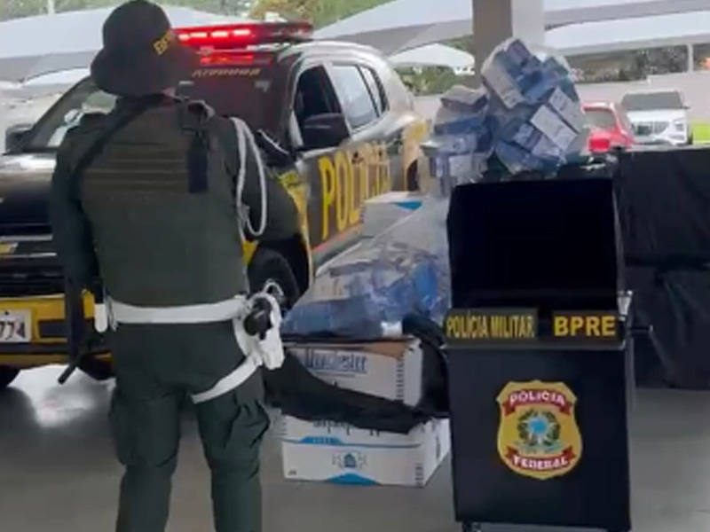 Vídeo: Homem é preso com 1.750 maços de cigarros contrabandeados durante abordagem no Crato