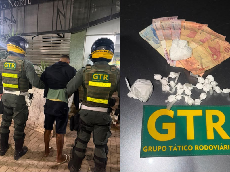 Homem foge do GTR, pula muros de residências e acaba preso com mandado em aberto e drogas