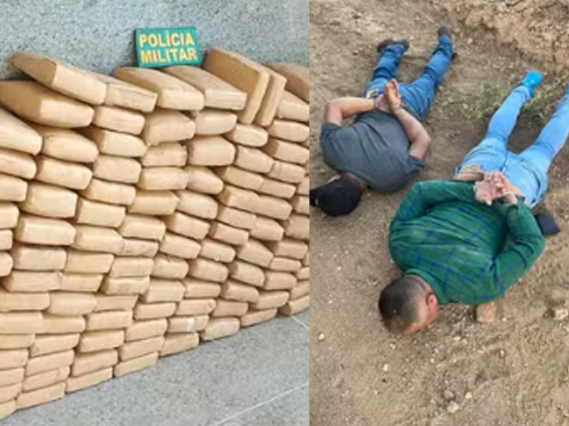 Polícia Militar prende dois homens e apreende 200 kg de maconha após perseguição a Hilux no Ceará
